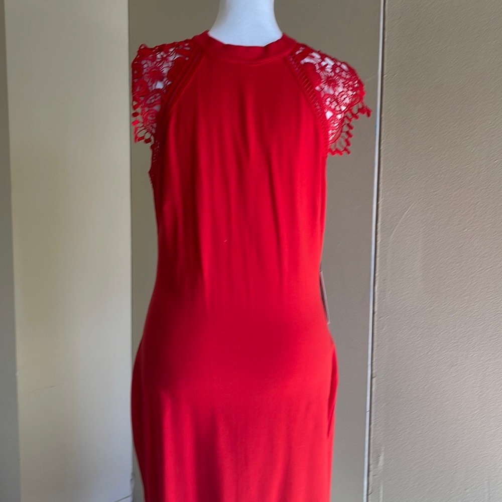 NWT IRIS DRESS Large Red Bodycon Above The Knee Dress